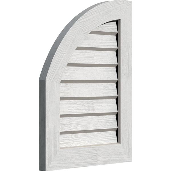 Quarter Round Top Left, Western Red Cedar Gable Vent W/Decorative Face Frame, 09W X 18H